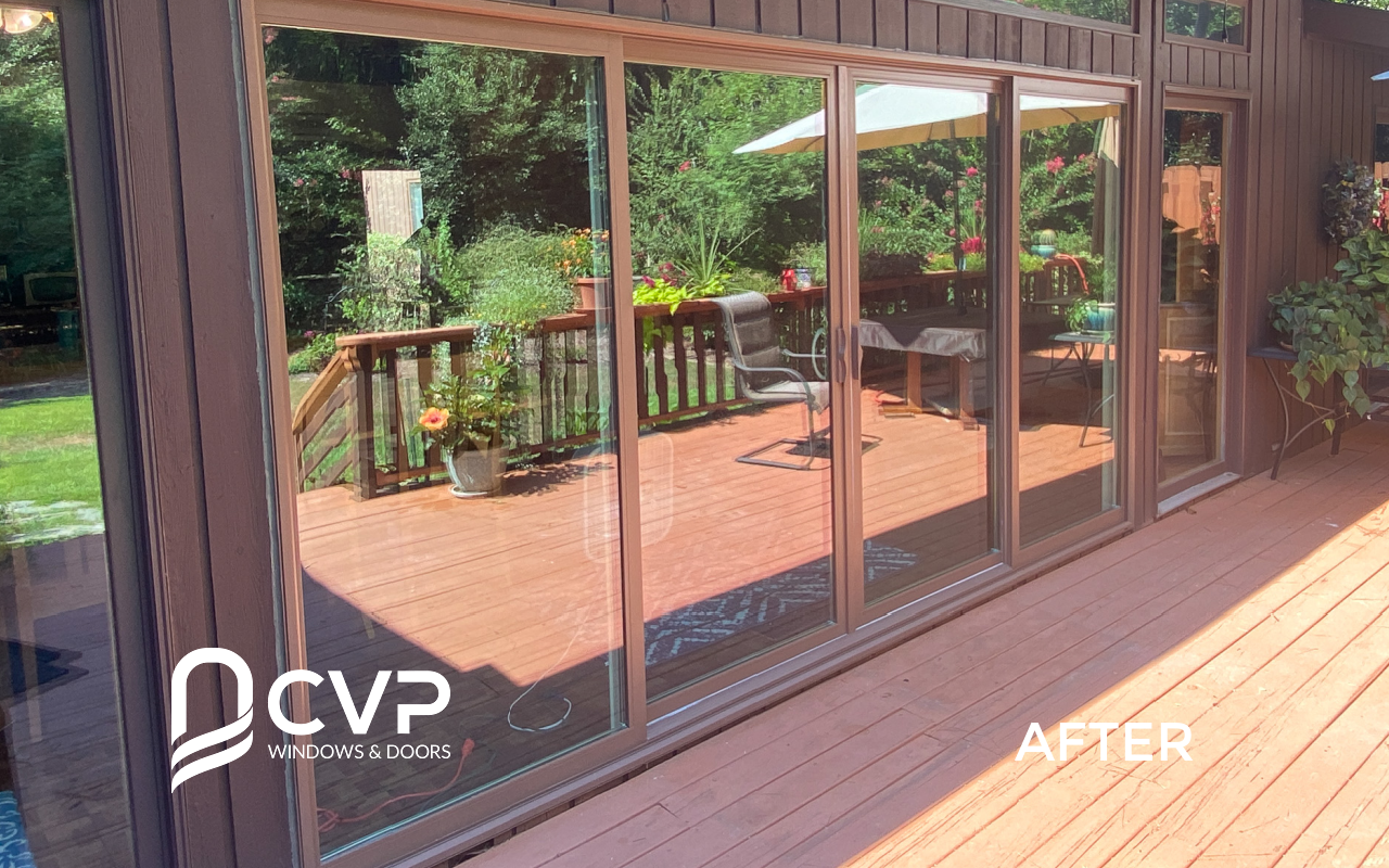 Painted Quad Sliding Patio Door Replacement in Newport News After